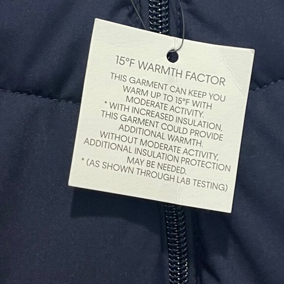 NWT Calvin Klein Womens Puffer Jacket Infinite Stretch Fur-Trim Hood XL Navy NEW - Picture 4 of 11